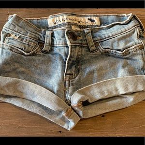 Abercrombie Kids Low Rise Denim Shortie Shorts